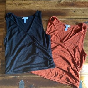 2 Cropped Bodycon tank top size small